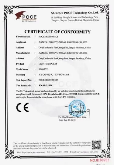 certificado de conformidad