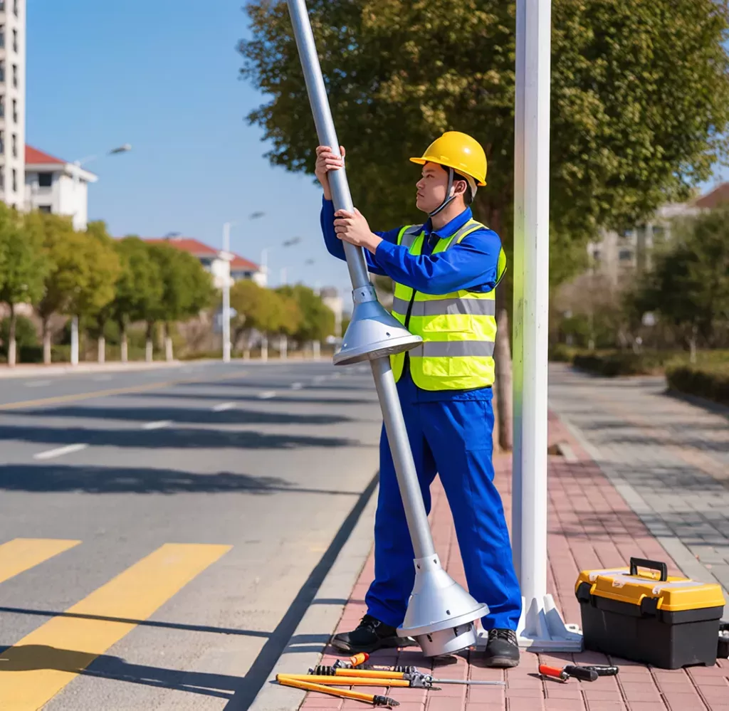 ¿Cómo instalar farolas solares una sola persona?