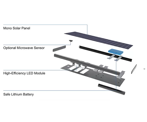 farola solar todo en uno con panel